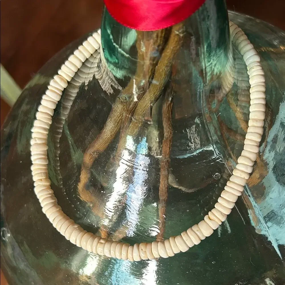 Vintage Hawaiian Puka Shell Necklace with Nickel Toned Barrel Clasp